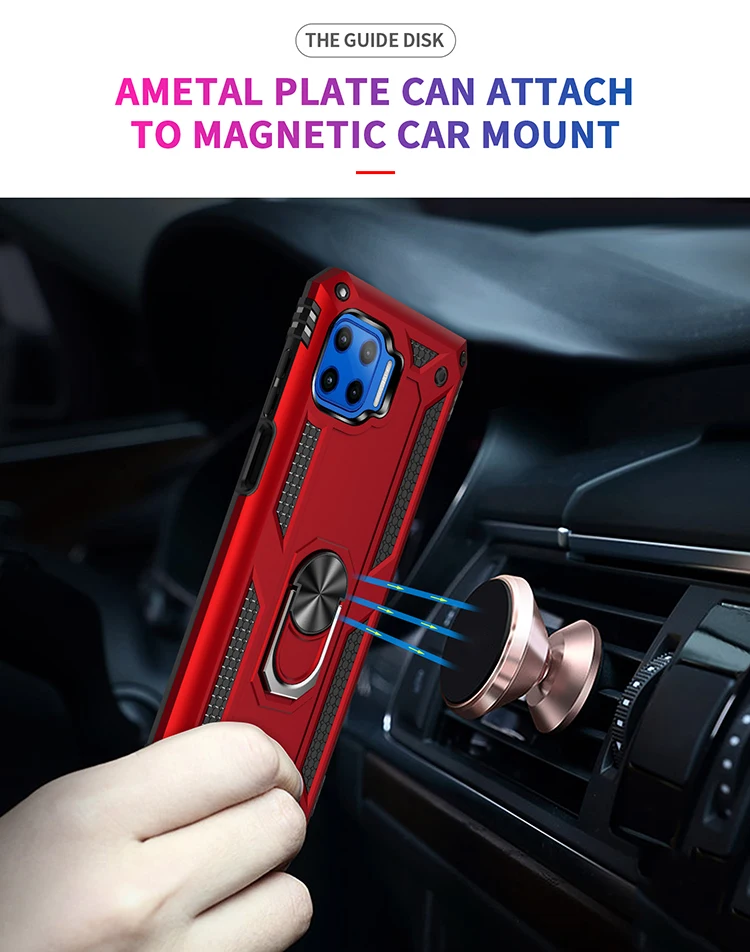 for Motorola Moto G 5G Plus Armor Shockproof Case for Moto G 5G Plus Military Drop Protective Magnet Car Holder Ring Case Cover