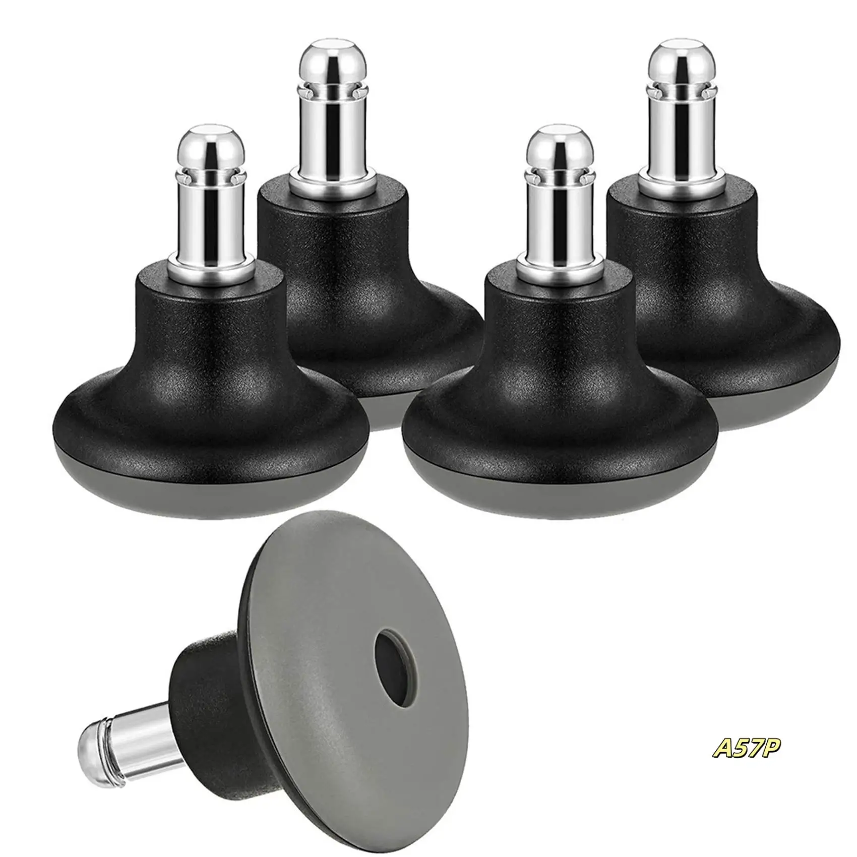10 Uds Bell Glides ruedas de silla de oficina de repuesto tapón silla de oficina ruedas giratorias, taburete de 2 pulgadas Bell Glides