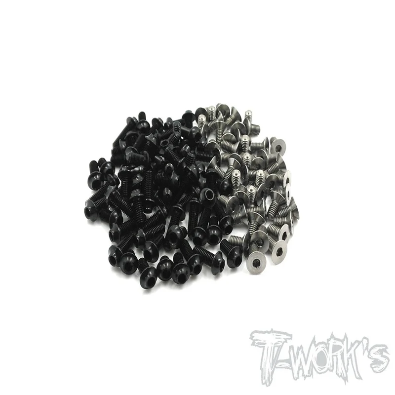 Original T works TASSU-BD9 64 Titanium &7075-T6 (UFO Head)Black Screw set 129pcs.(For Yokomo BD9) Rc part