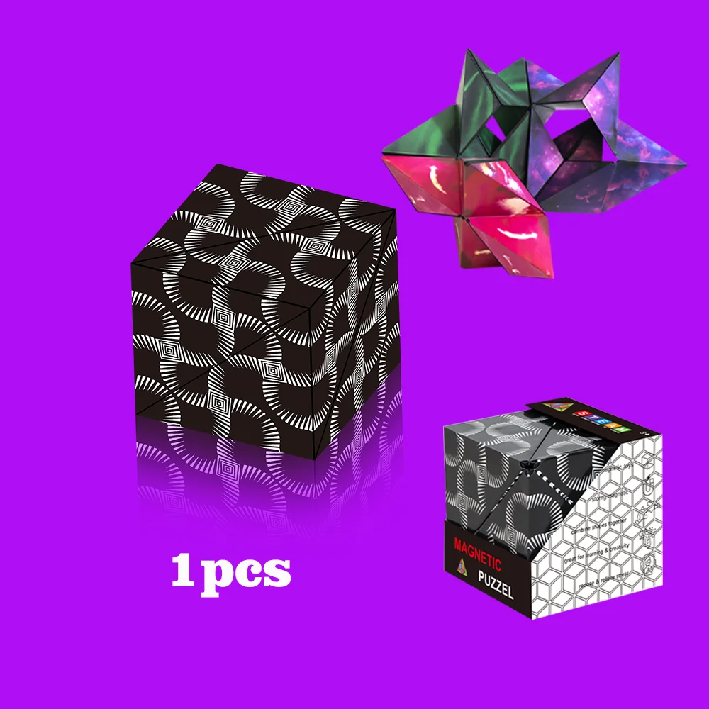 لعبة بناء تعليمية على شكل مكعب سحري مغناطيسي قابل للتحويل ثلاثية الأبعاد للأطفال من سن 3 إلى 12 عامًا نشاط التعلم الإبداعي