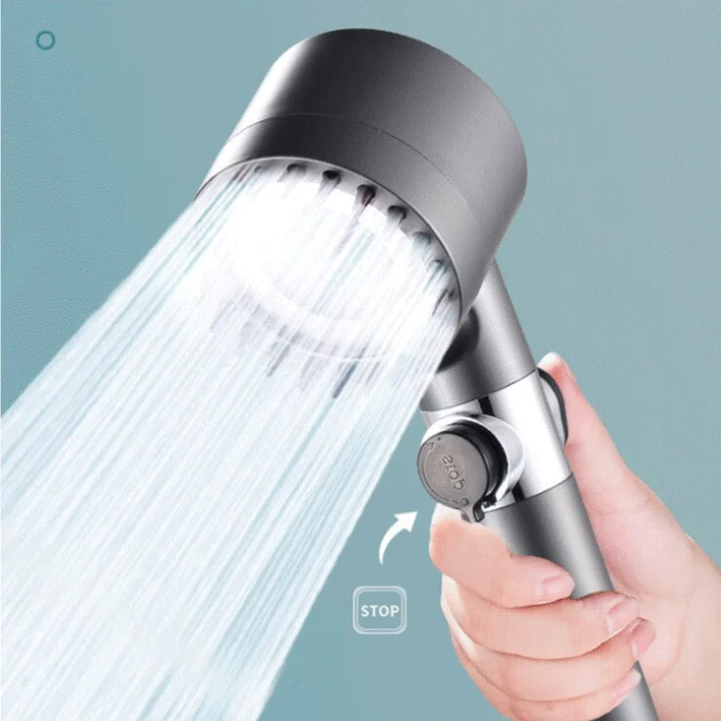 

3 Mode Shower Head High-pressure Showerhead with Massage Brush Filter Water Saving Shower Head Bathroom Accessories with Hose