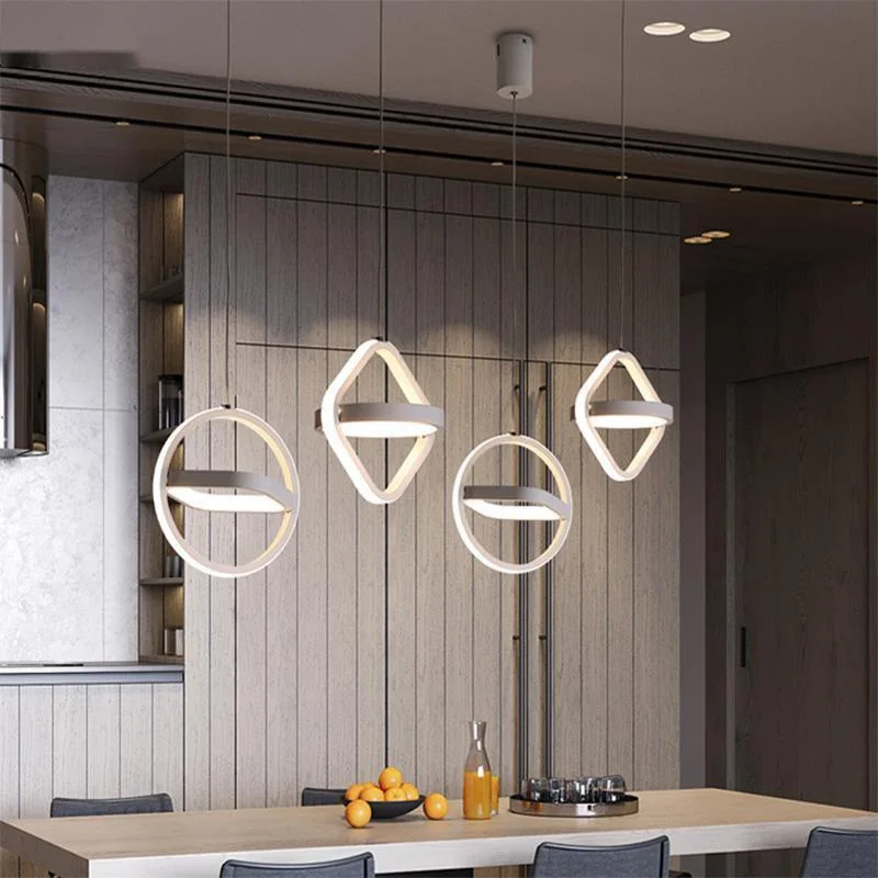 Modern LED Pendant Lights, Hanglamps para sala de estar, salão, quarto, redondo, quadrado, iluminação interior, Dropshipping