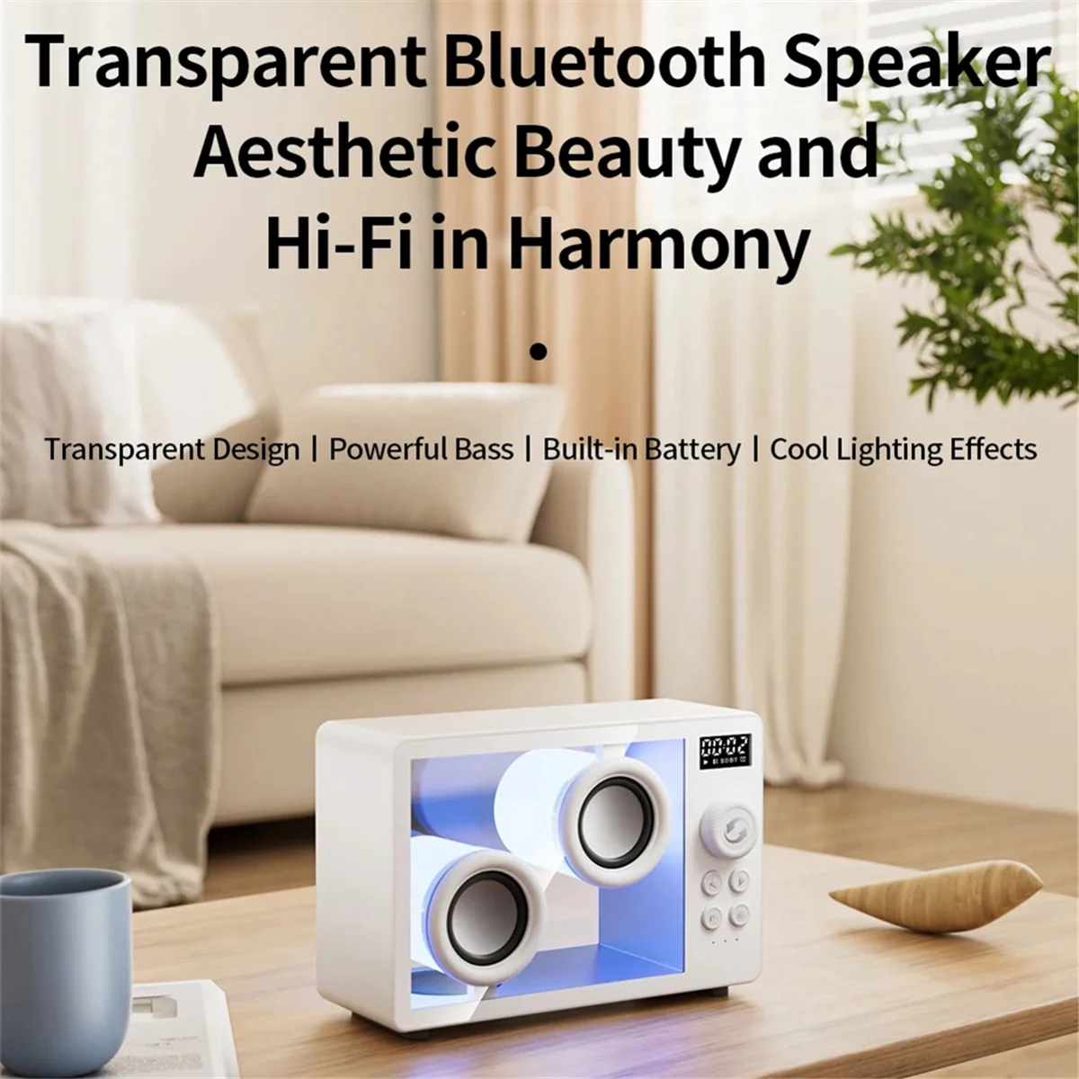 

Новый 3C-портативный прозрачный Bluetooth-динамик, беспроводная Hi-Fi звуковая музыкальная шкатулка, звуковая панель с красочным атмосферным светом