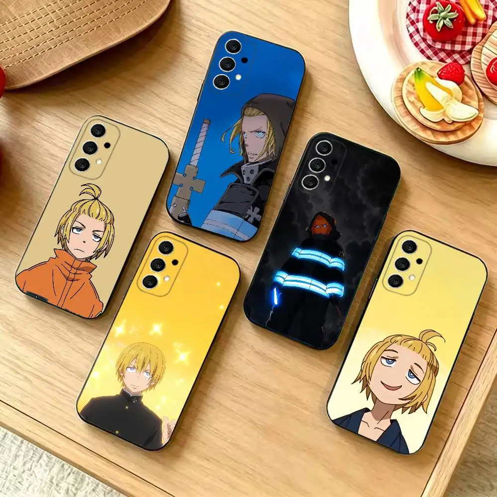 Anime Fire Force Arthur Boyle Slim Shockproof Black Phone Case, Compatible with Samsung S20-S26,Note20,Ultra,Plus,FE,Lite