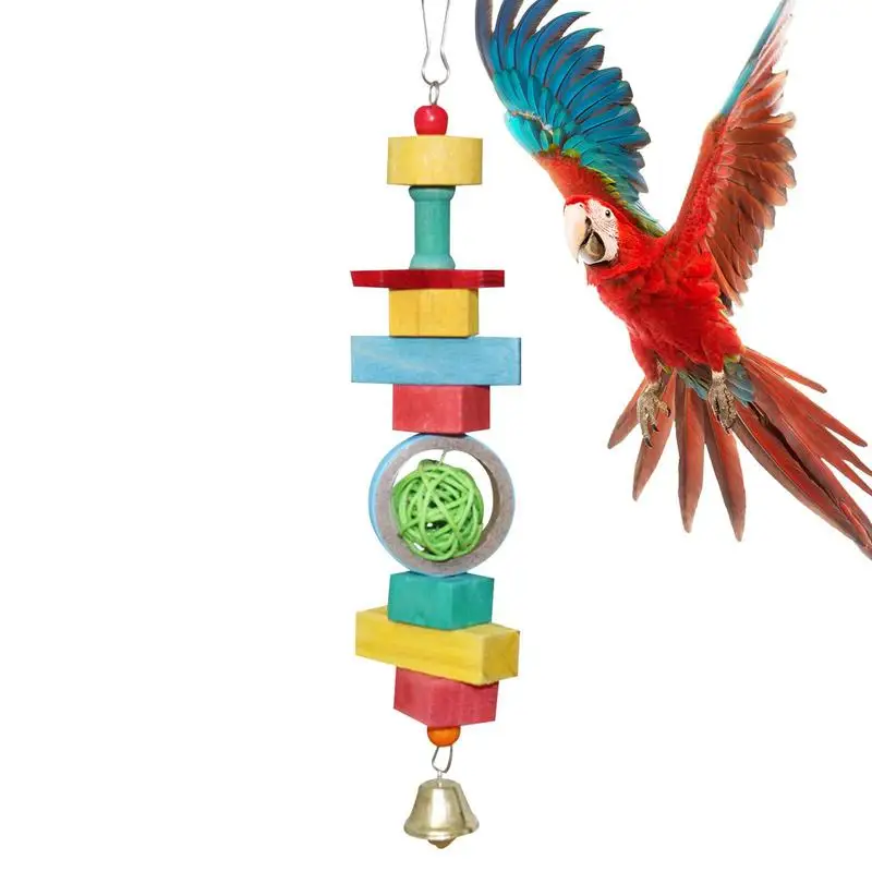 Cockatiel Toys Wooden Conure Toys Small Bird Toys Colorful Bird Cage Toys To Relieve Stress Parrot Chew Toys To Sharpen Beaks