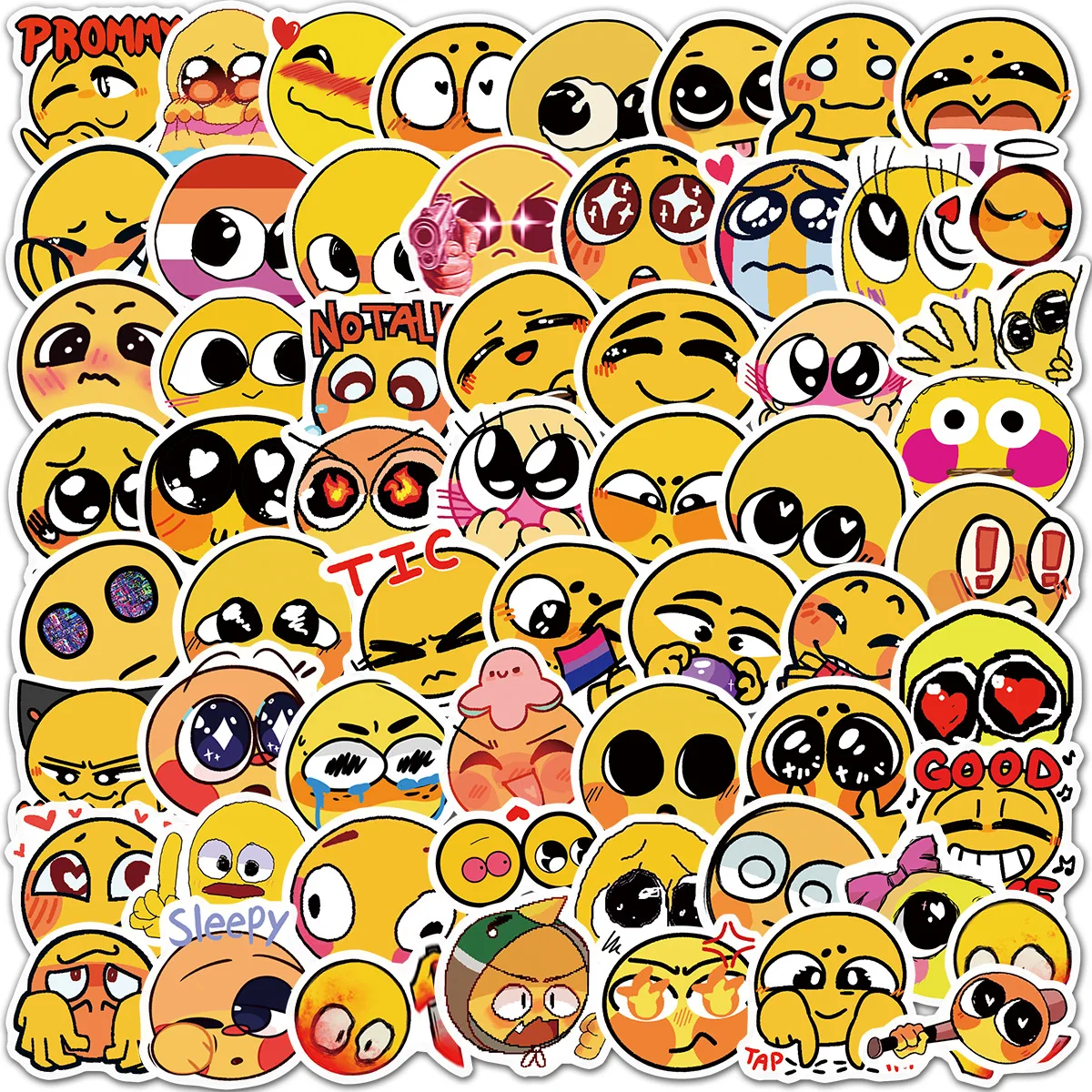 10/30/50/100 nette Lächelnde Gesichter Cartoon Graffiti Aufkleber Kawaii Kreative Lustige Aufkleber Laptop Diy Auto Pvc Aufkleber dekor Aufkleber