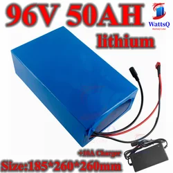 96v 50ah lithium ion battery li ion 26S BMS for 5000w motor robot scooter bike forklift van motorcycle AGV + 10A Charger