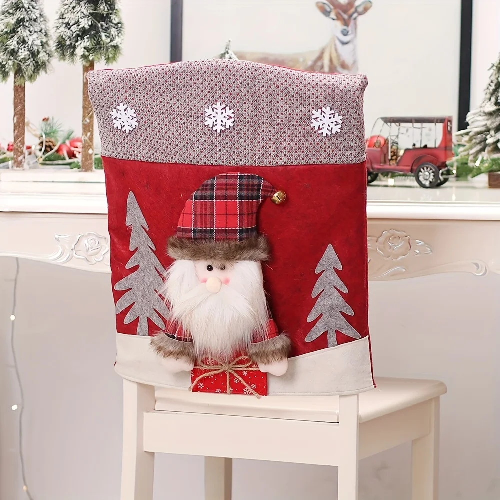 Festive Christmas Chair Covers: Adorable Gnome and Moose Designs for Your Dining Room