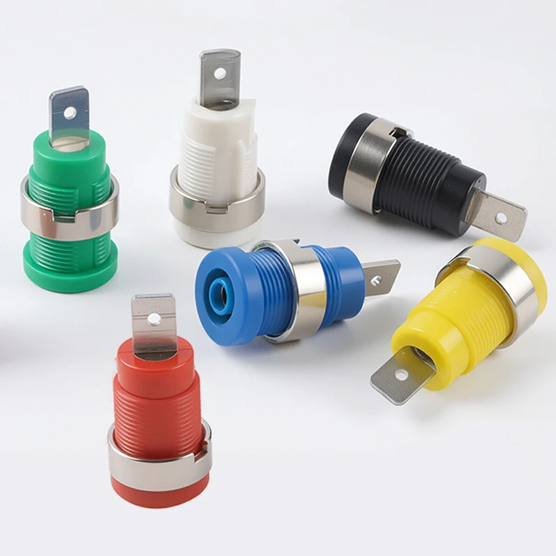 40PCS 32A 4MM Insulated Banana Plugs Female Jack Socket 6 Colors Multimeter Test Panel Mount Binding Post Connector