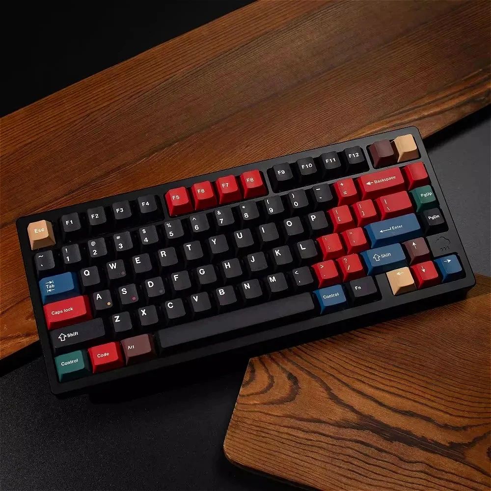 

Mixed Light 129-Key Cherry Height Full Set PBT Sublimation Red Keycaps Suitable for MX Switches Mechanical Keyboard Keycaps