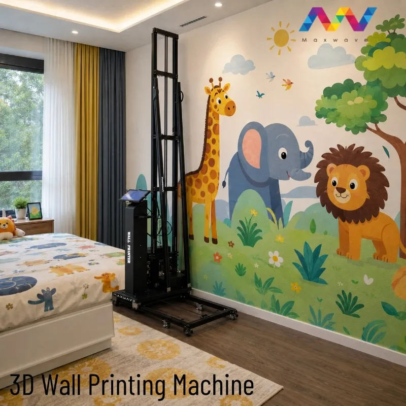 Wall Printer Vertical UV Inkjet High Stability for Concrete Brick Glass Tile Wood Metal Multi Surface Direct Mural Printing