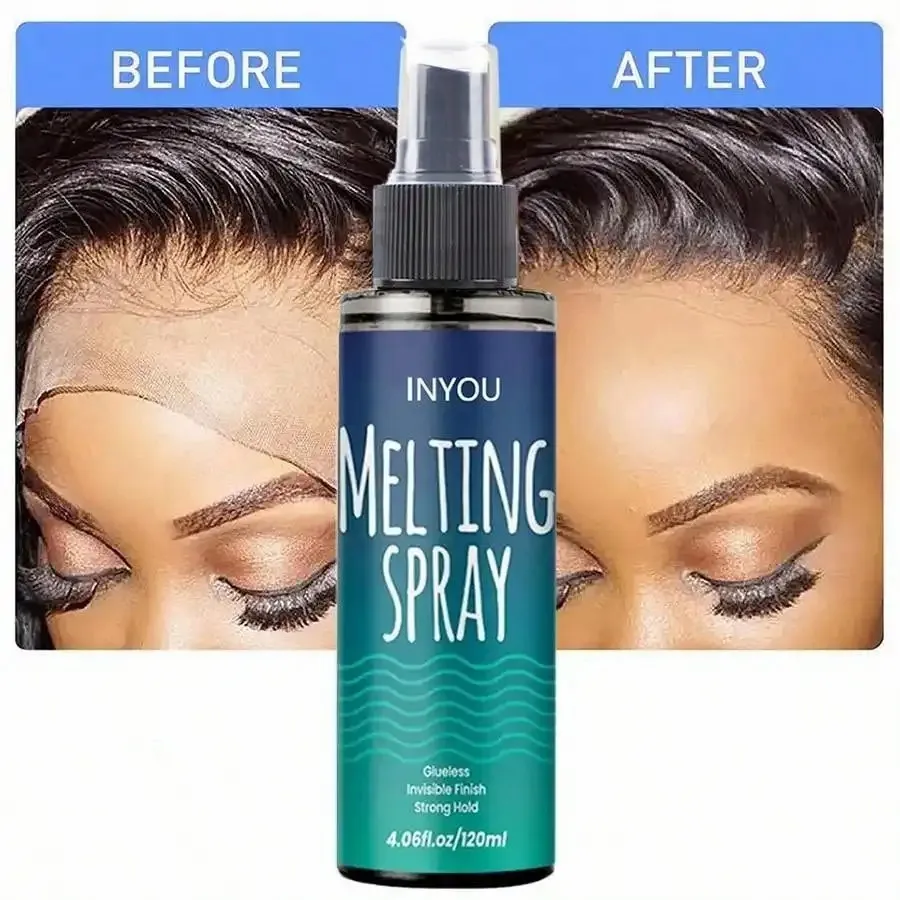 

120ML Lace Melting and Holding Spray Glue-Less Hair Adhesive for Wigs Strong Natural Finishing Hold with Control And 30MLRemover