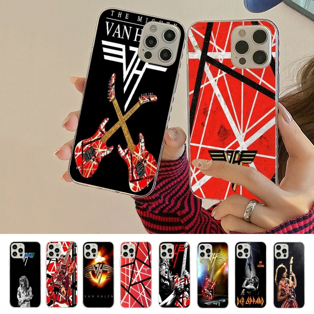 E-Eddie Van H-Halen Phone Case For iPhone 16 15 14 13 12 Mini 11 Pro XS Max X XR SE 6 7 8 Plus Soft Silicone Cover