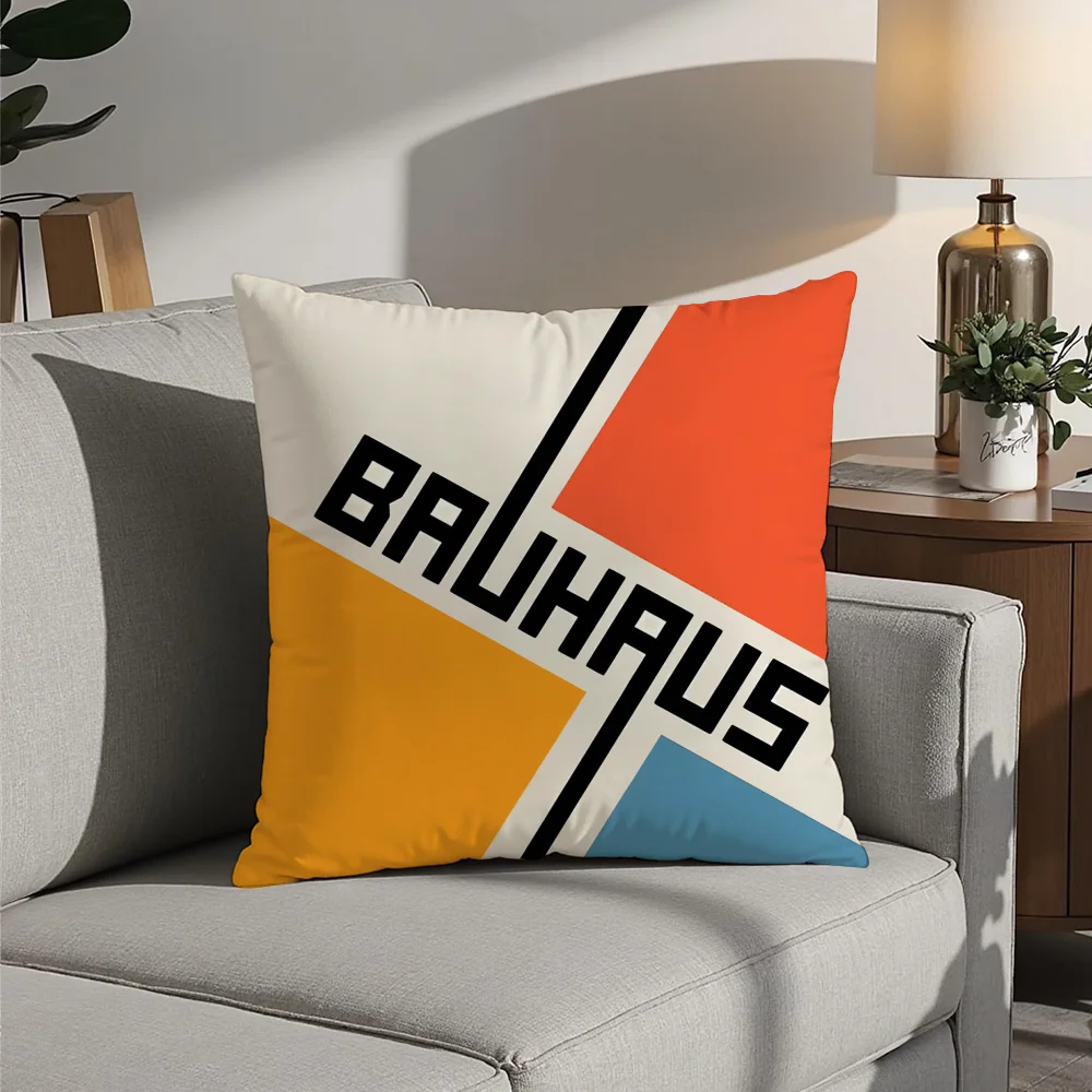 Bauhaus T-Trendy Lines Half Circle Pillow Case Plush Fabric Soft  Pillowcase Double Sided Print Cushion Cover Household Gifts