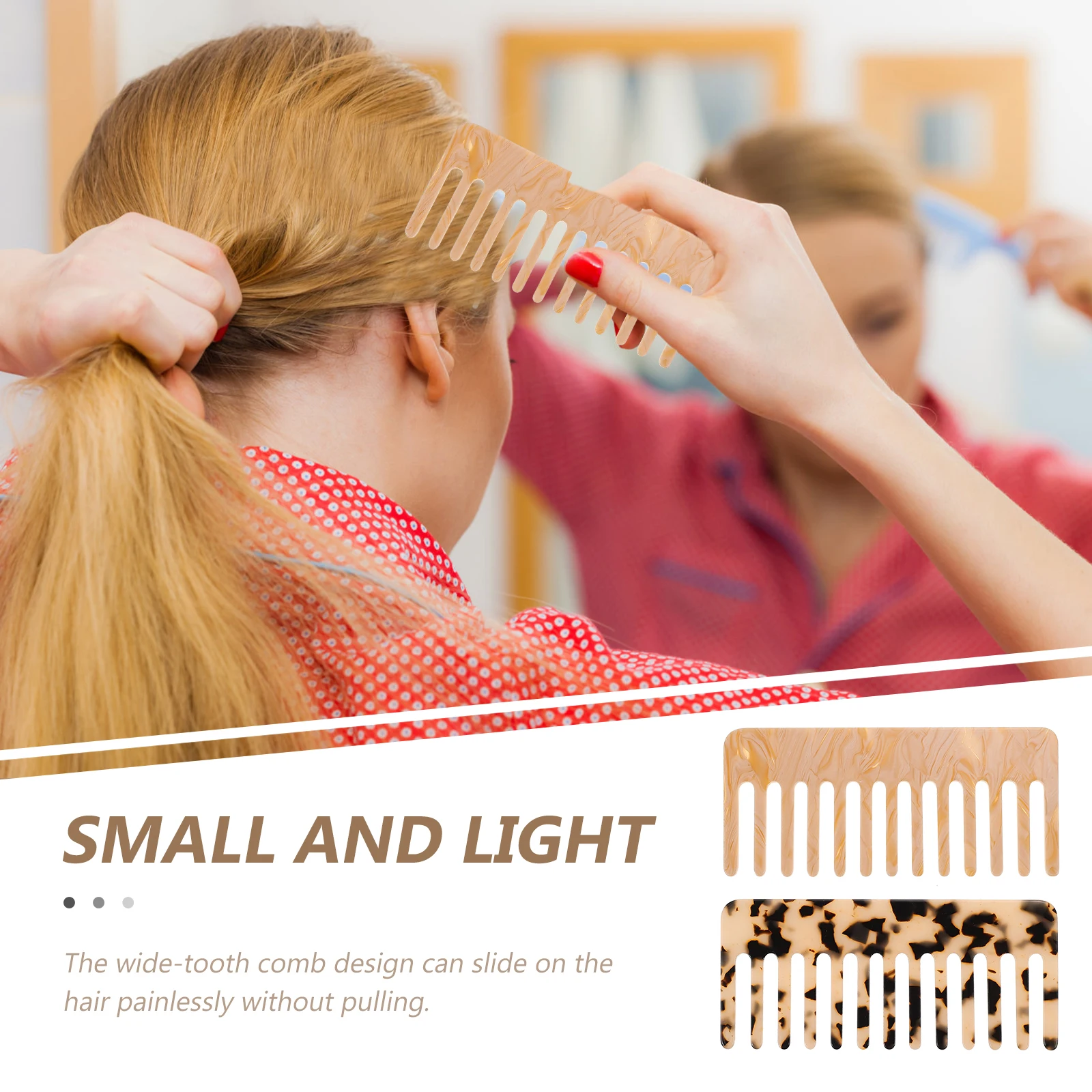 

2Pcs Wide Tooth Comb ABS Anti-Static Device for Women Men Kids Portable Household Haircut Tool Long Hair Shampoo Conditioner