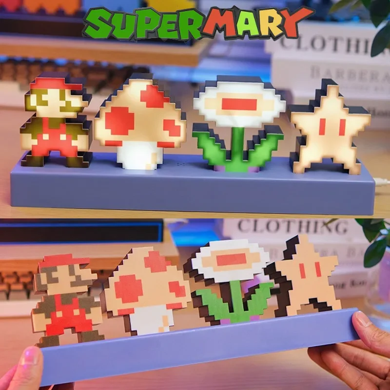 

Super Mario Bros Smart Sound Control LED Light Music Rhythm Ambient Pickup Night Lamp Lighting for Compute Gaming Desktop Decor