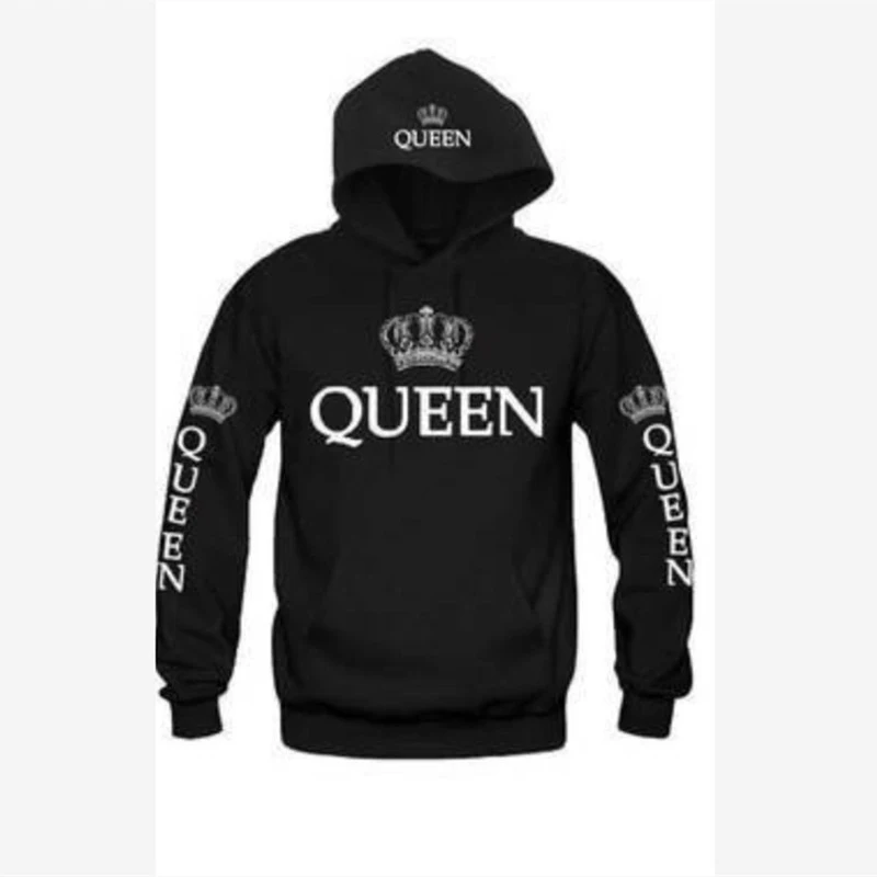 Women Men Hoodies Casual Pullovers Lovers Couples Hoodie Hooded Sweatshirt Tracksuits King Queen Printed Sweatshirt