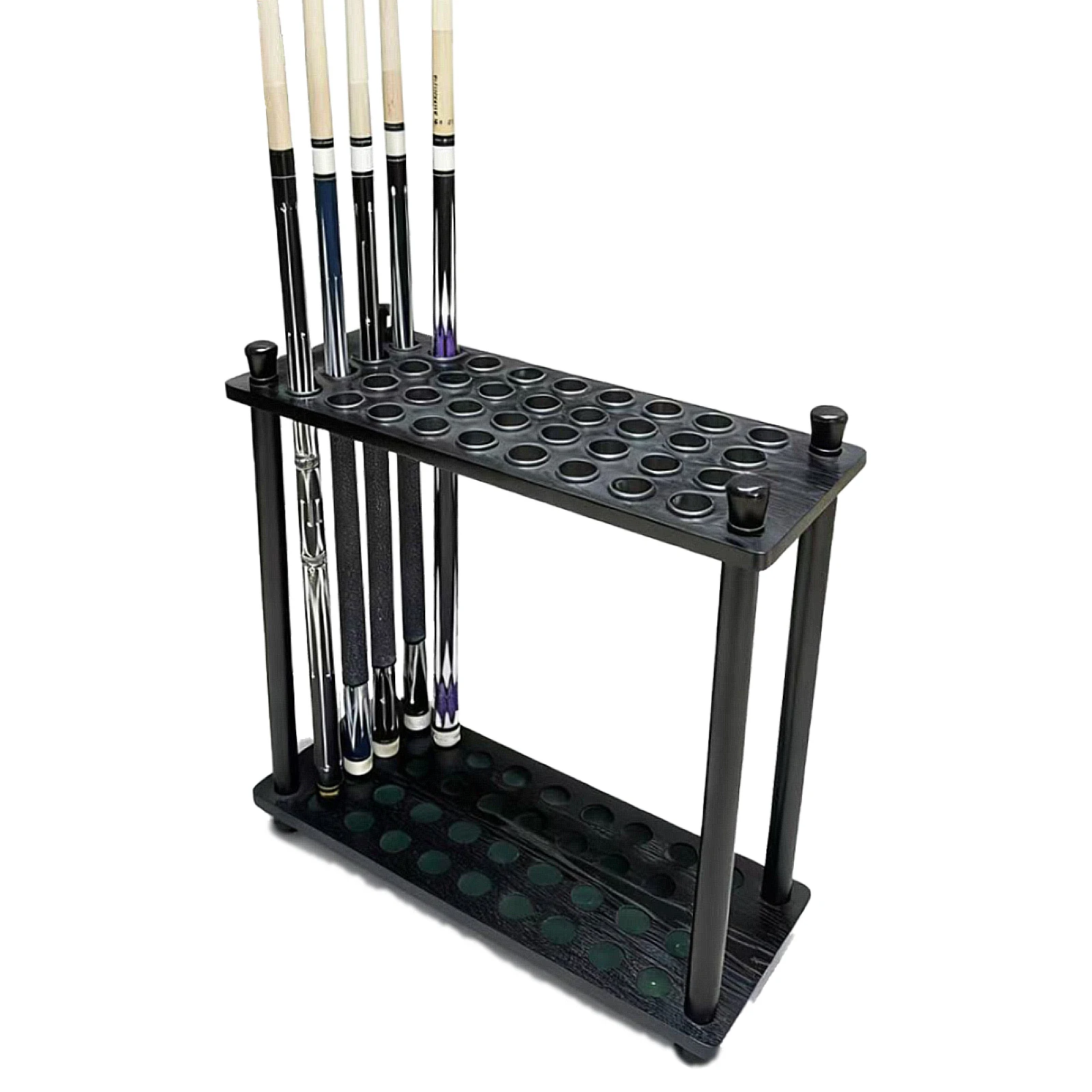 원목 36홀 당구 큐 랙, 각 구멍당 하나씩 큐 보관 랙