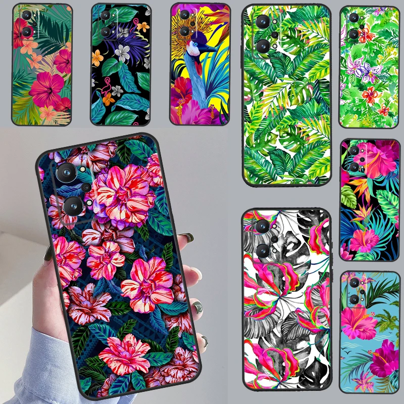 Tropical aloha Hibiscus  pattern For OPPO Realme C55 C35 C33 C31 C30 C25 C21Y C11 GT Neo 5 3T 2T Realme 10 9 11 Pro Plus Case