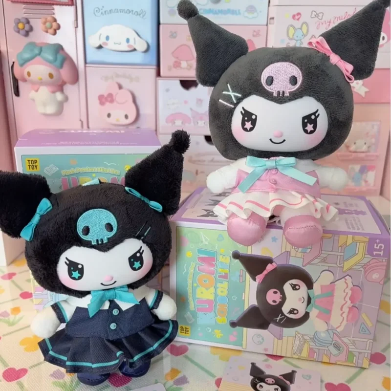 Novo genuíno kuromi escola vida série caixa cega kawaii saco pingentes adorável na moda brinquedos kuromi caixa mistério bonito modelo bonecas presentes
