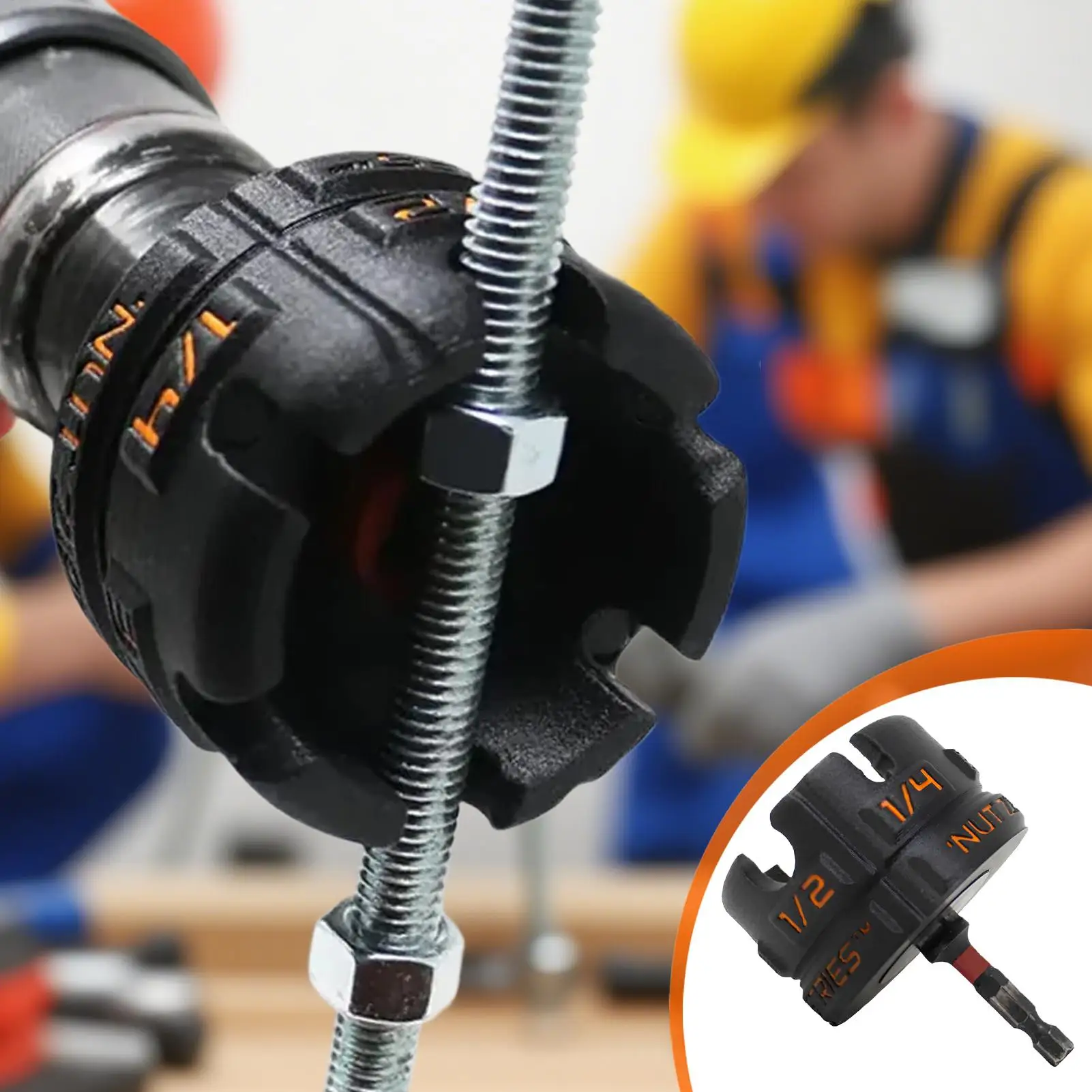 Nut Zipper Drill Attachment Heavy Duty Drill Bit Nut Inserter Portable Attachment No Slipping Maintenance For Home Technicians