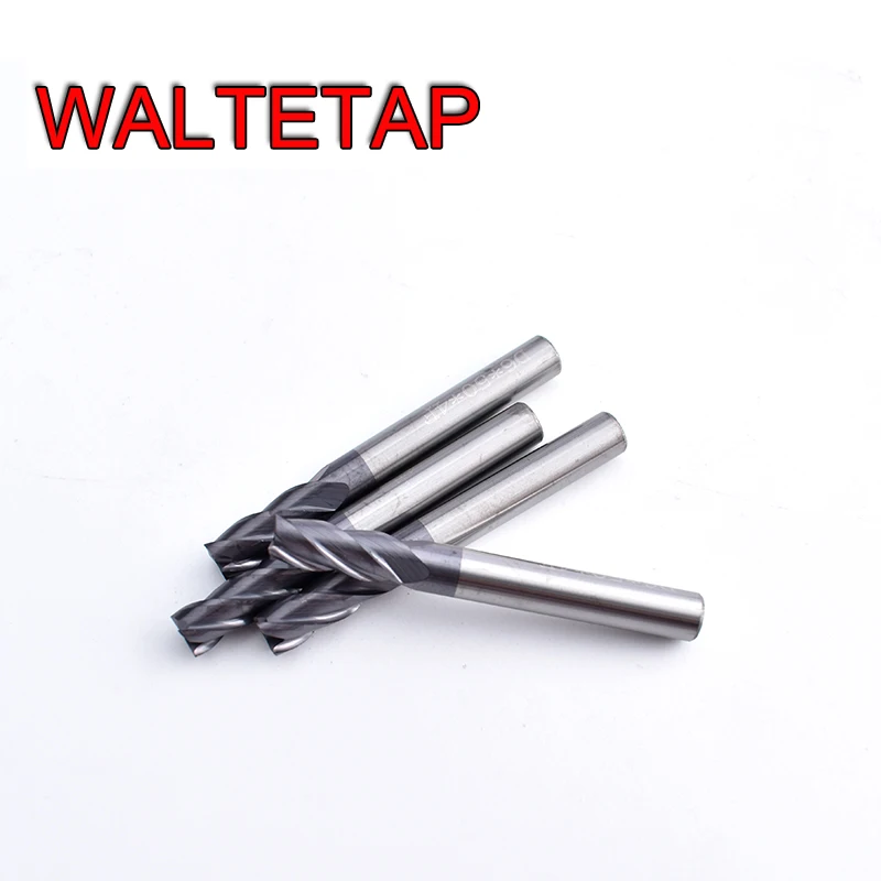 60 degree solid tungsten carbide end mill 4 flutes square end mills for stainless steel HRC60  1 1.5 2 2.5 3 4 5 6 8 10 MM