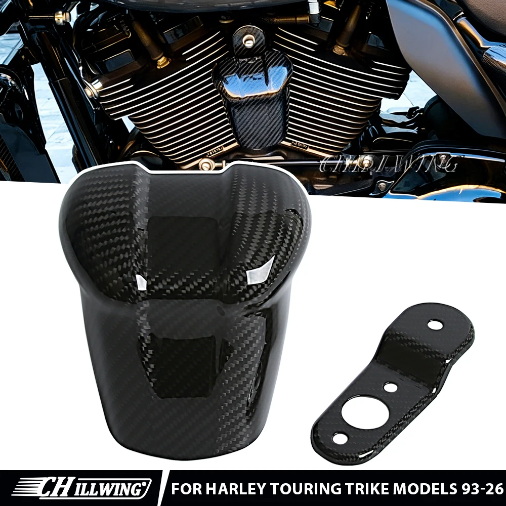 Capa e Suporte de Buzina em Fibra de Carbono M8 para Harley Touring Electra Road Street Glide Ultra Road King Trike 1993-2026