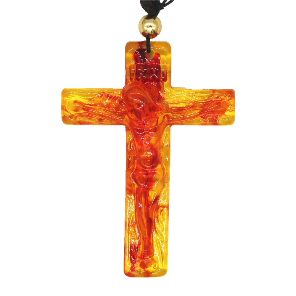 Hand Carved Jesus Cross Resin Catholic Relic Church Utensils Religious Jesus Crucifix Christmas Gift