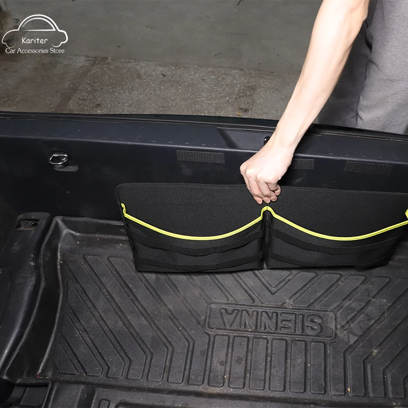 

For Toyota Sienna 2021-2023 Black Oxford Cloth Car Styling Trunk Storage Bag Water Cup Holder Tool Storage Bag Accessories