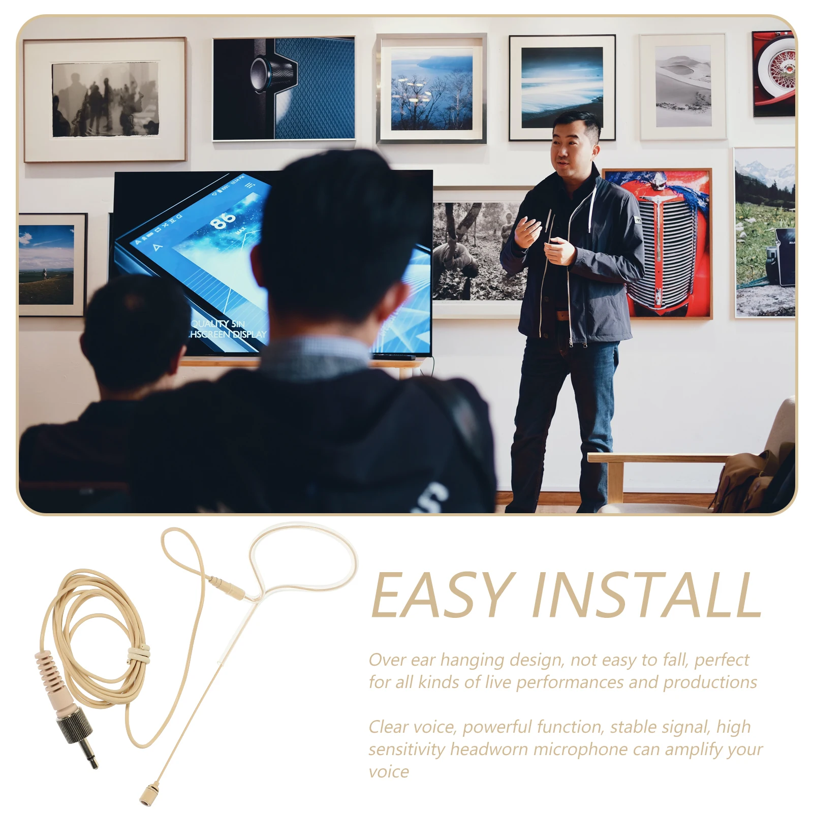 

hanging Microphone Head mounted Single Ear Small Mic for Teacher Vocal Condenser Over Ear Professional Sound Quality Clear Voice