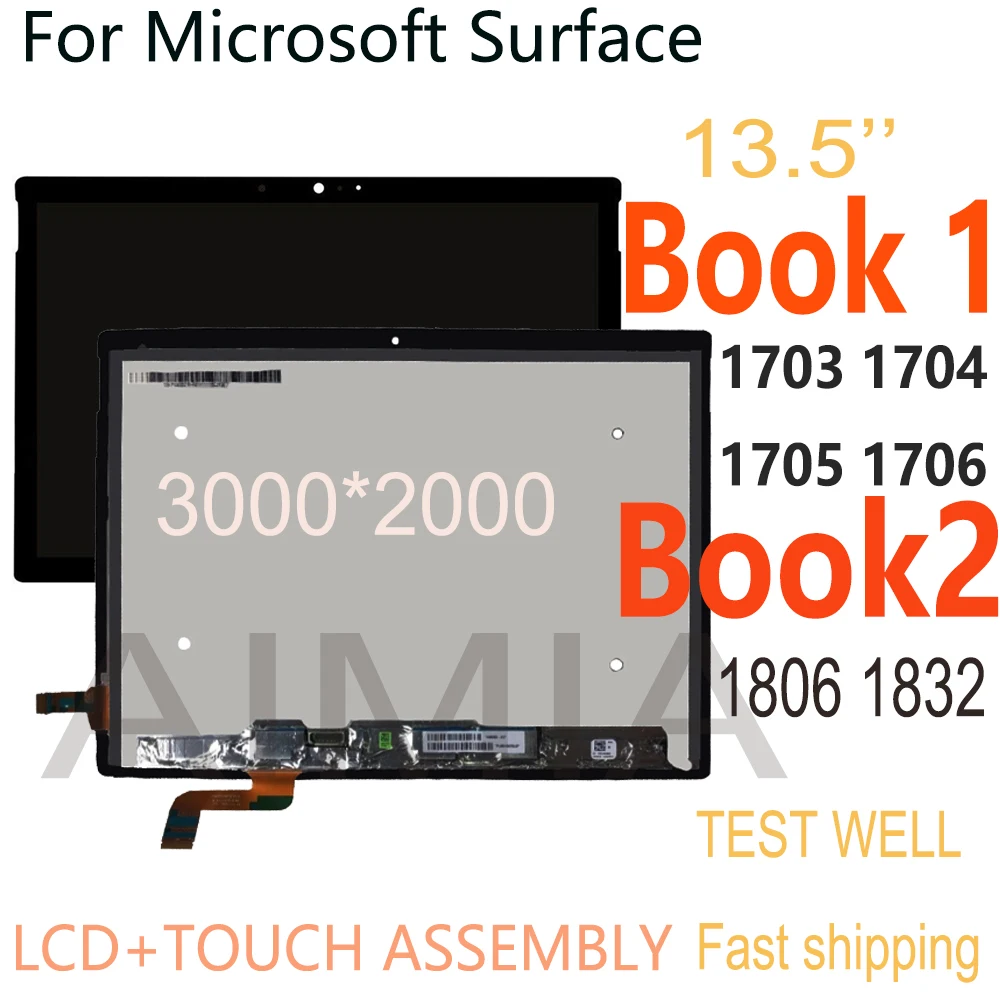 13.5’’ LCD For Microsoft Surface Book1 Book 1 1703 1704 1705 1706 Book2 1806 1832 LCD Display Touch Screen Digitizer Assembly