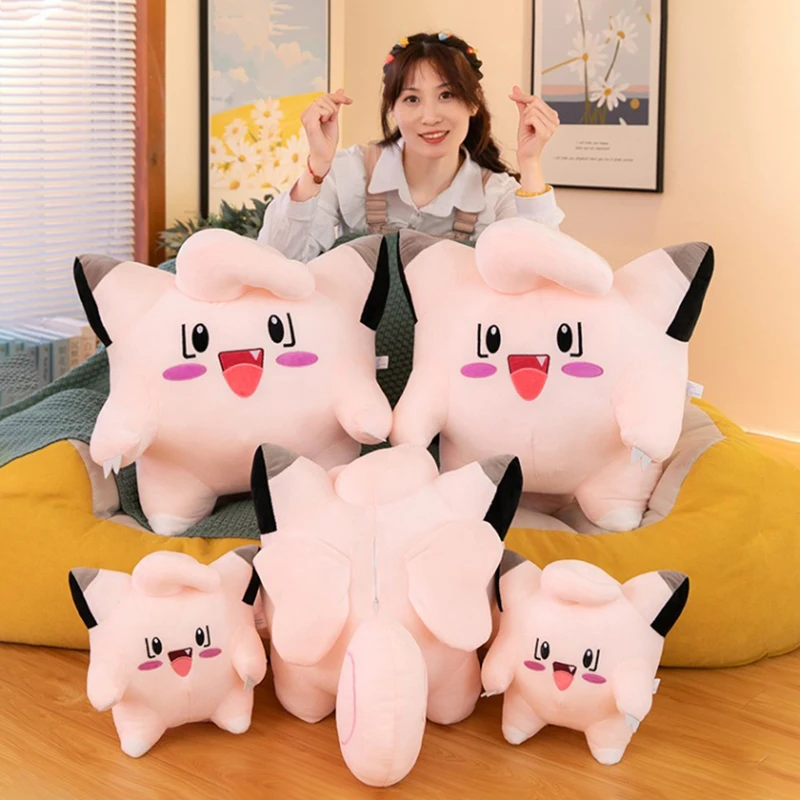 

Pokemon Clefairy Plush Toy Kawaii Animal Plushie Big Doll 40/80cm Pokémon Soft Plush Stuffed Pillow Christmas Gift for Children