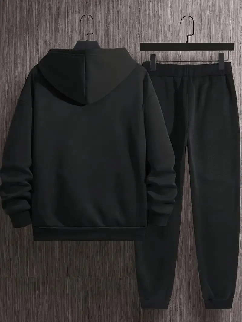 The 2025 Spring and Autumn new men's hoodie set is a casual and fashionable streetwear collection with letter prints