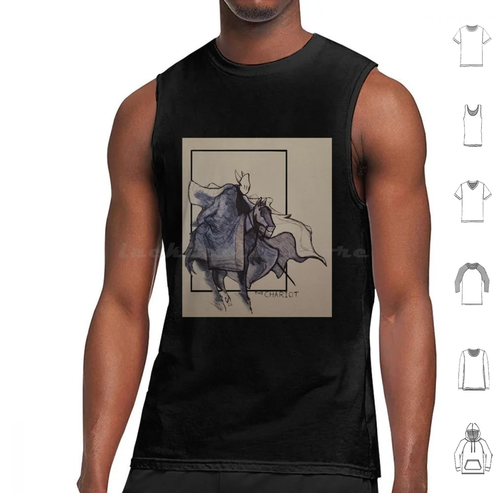 The Chariot Tarot Card Tank Tops Print Cotton Darkriseart Tarot