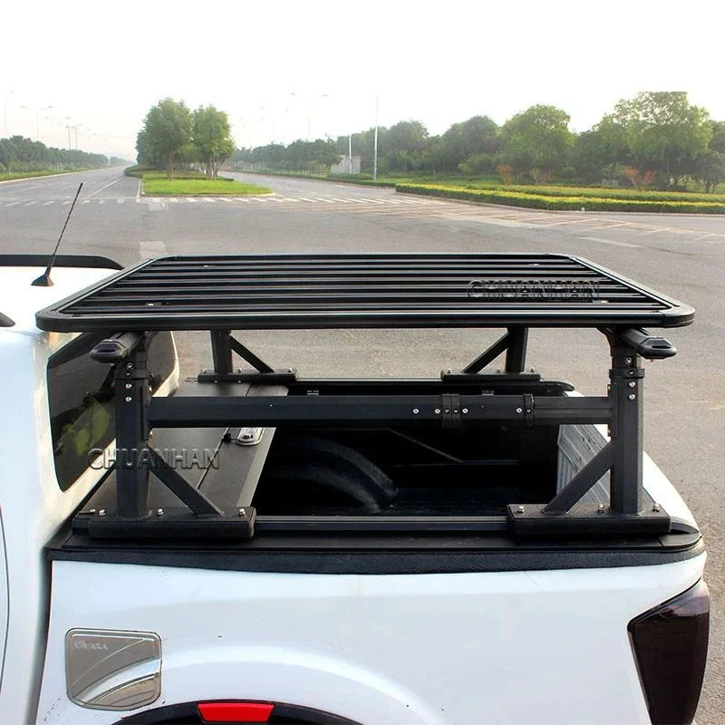 لاقط الملحقات قضيب لف مع قوس رف السقف Lage شاحنة الرف الخلفي ل F150 هايلكس نافارا #4