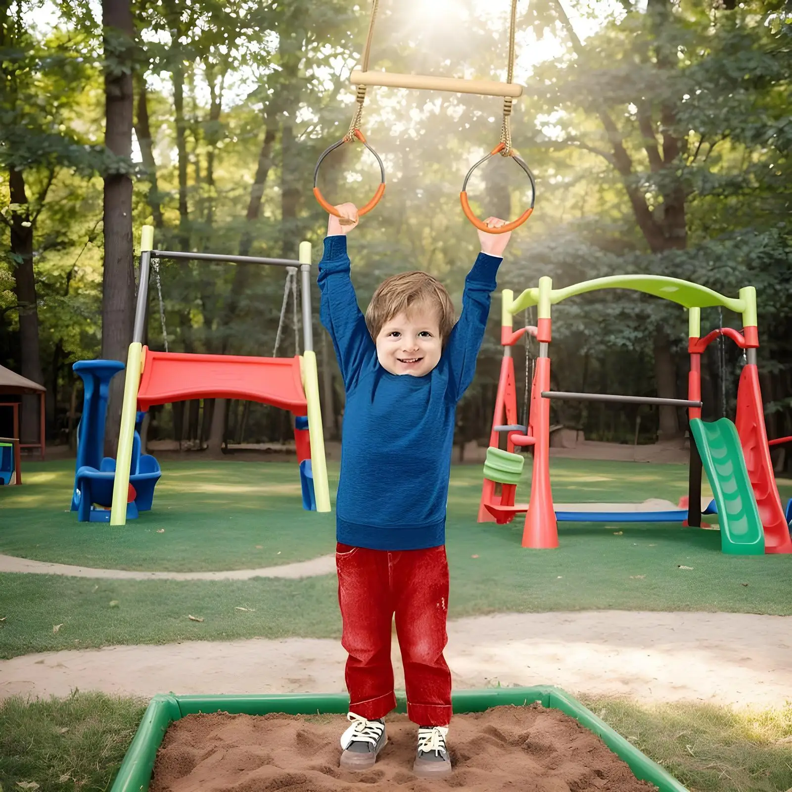 

Rings For Swing Set Backyard Play Swing Sets With Metal Rings Play Obstacle Course Playground Equipment Sensory Balance Game