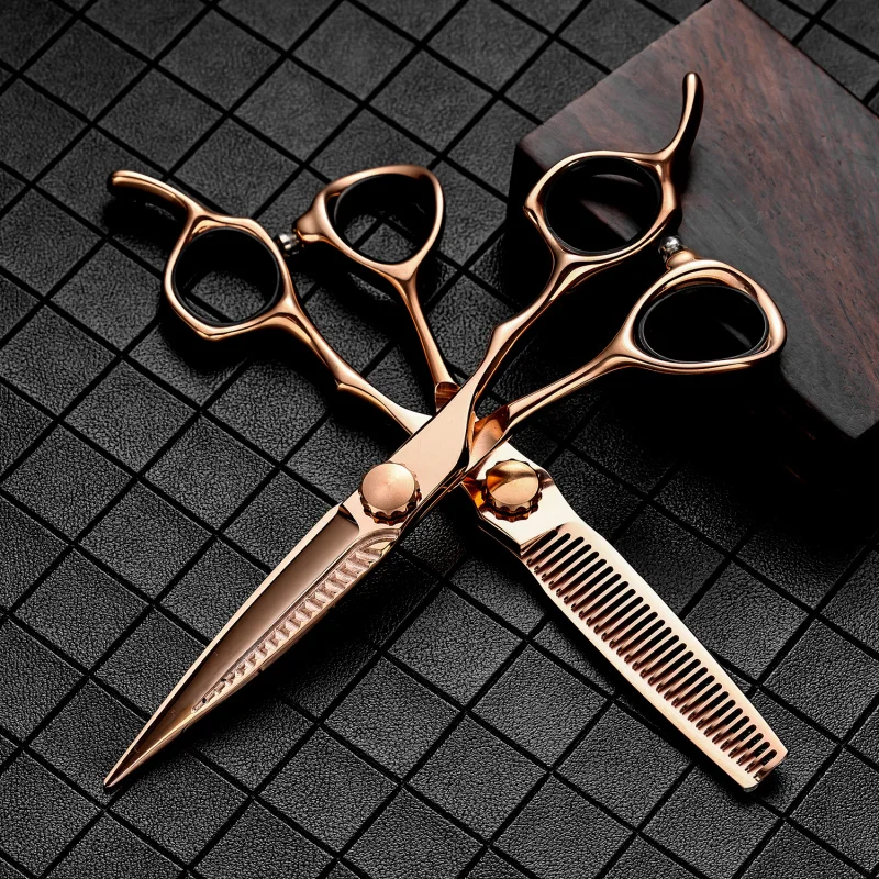 6Inch VG10 Rose Gold Hair Straight Snips Thinning Scissors Dedicated  Hair Stylist Scissors Wet and Dry Universal Scissors Set