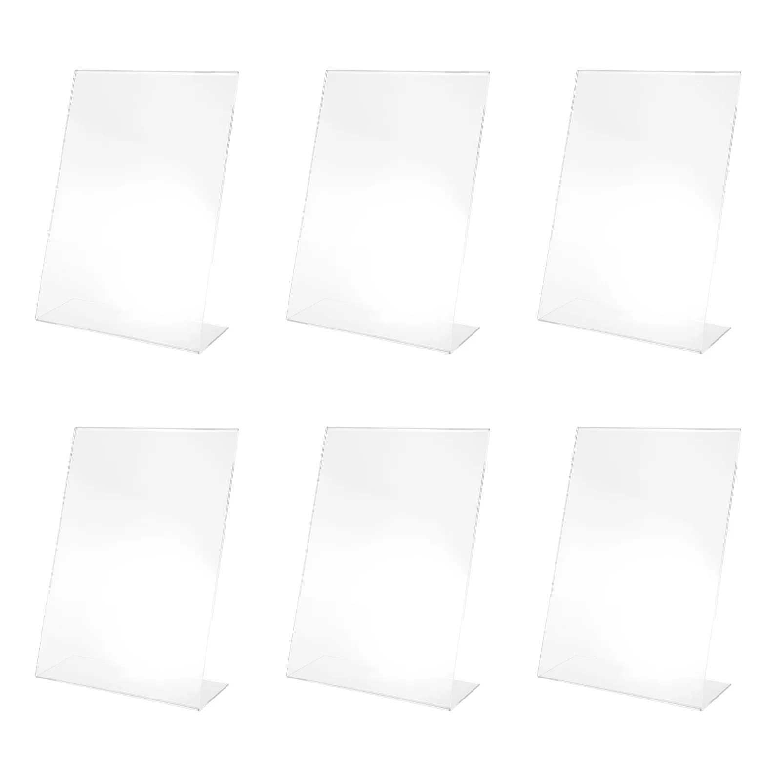 

6pcs Acrylic Sign Holder 8X10 Inch L Shape Display Stand For Price Tag Menu Board Retail Label Organizer Slanted Acrylic Rack