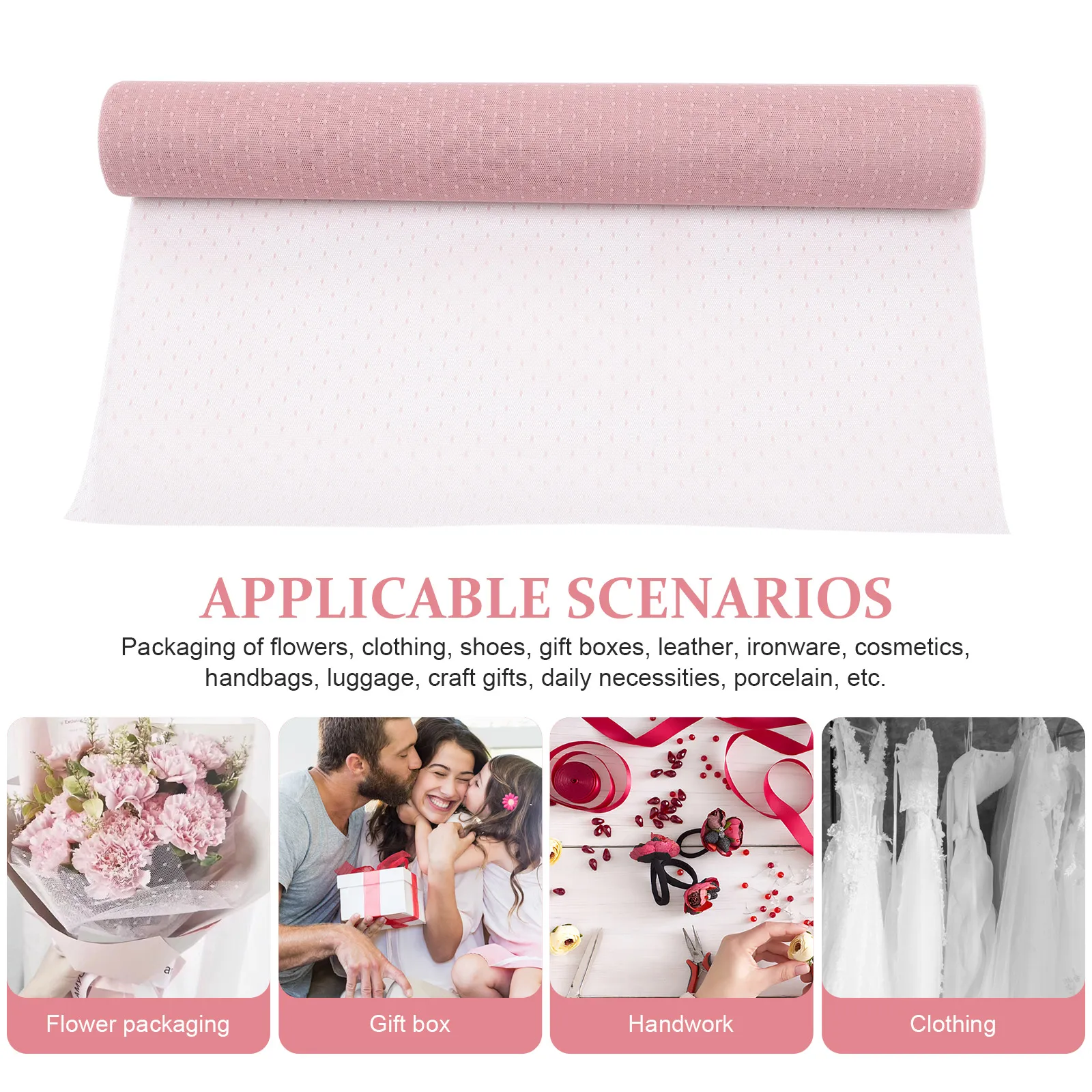 

Floral Package Gauze Polyester Mesh for Bouquet Wrapping Gift Packing Accessory Fresh Flower Craft Material Safe Odorless