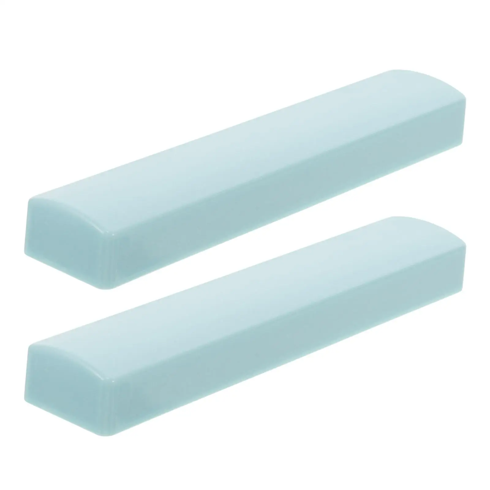 

2Pcs Blue Sporty Simulated Jade Smooth Writing Desk Paperweight For Calligraphy Practice Material Vintage Decorative