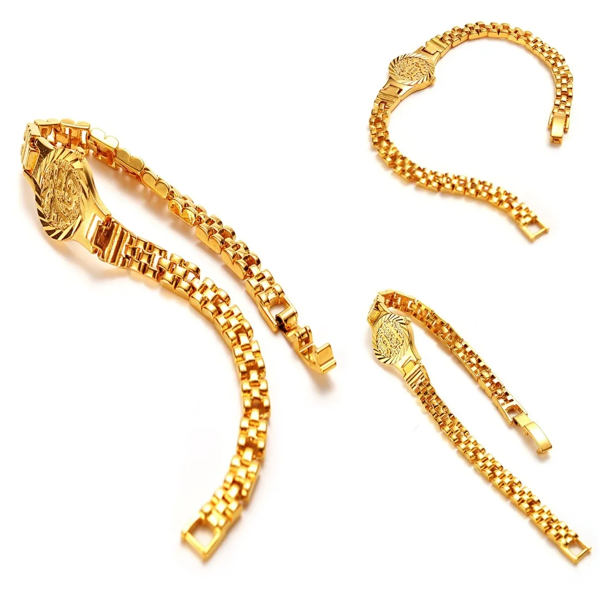 Real 999 Gold Fortune Watch Chain Long Do Not Lose Color with 24K Gold Fine Jewelry Classic Fortune Bracelet Ladies