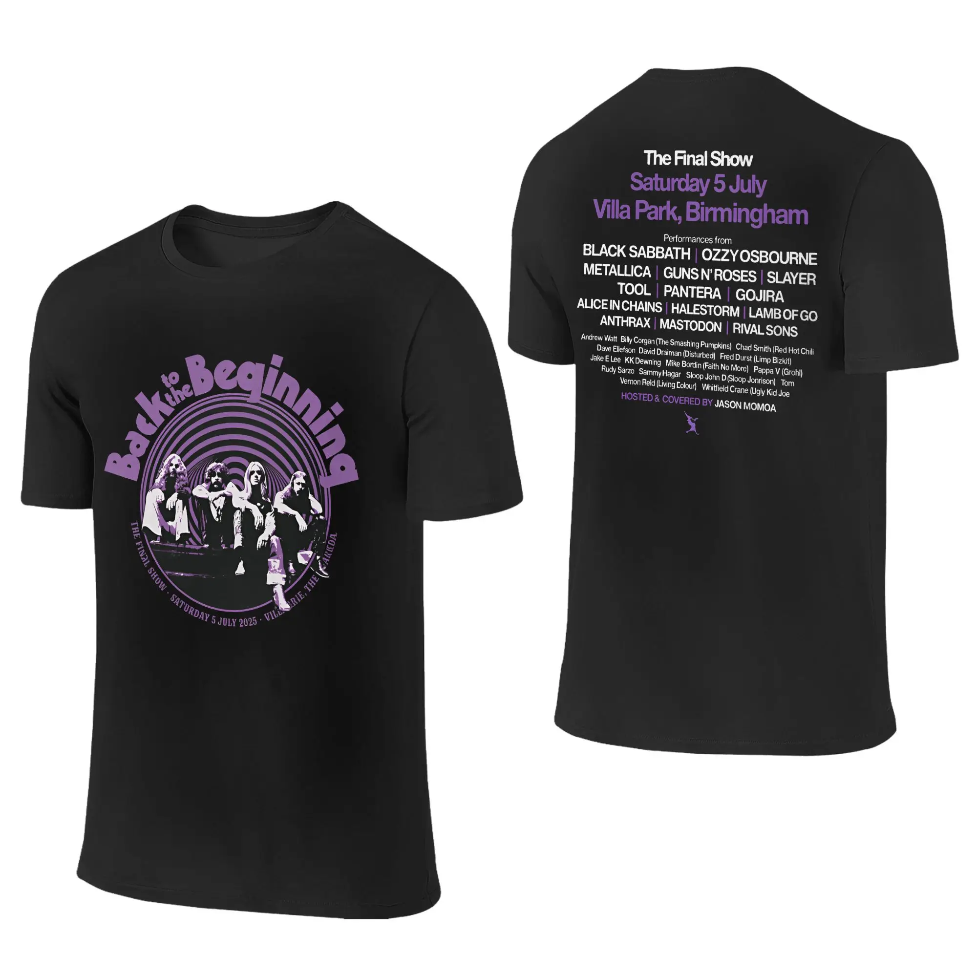 تي شيرت عتيق من Ozzys Osbornes العودة إلى البداية للرجال برقبة دائرية 100% قطن تي شيرت أسود السبت بأكمام قصيرة