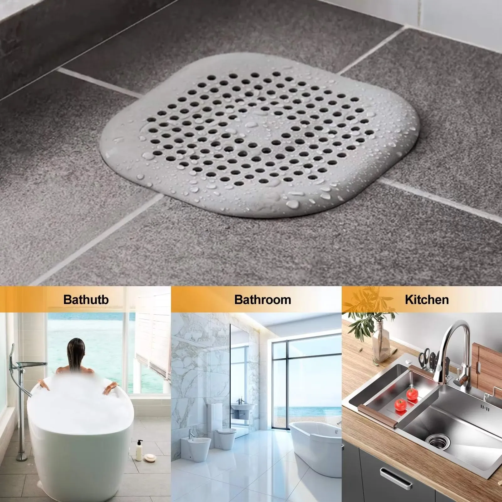 Shower Drain Plug Hair Catcher Stopper Kitchen Sink Strainer Sewer Silicone Bathroom Floor Bathtub Water Filter Home Accessories