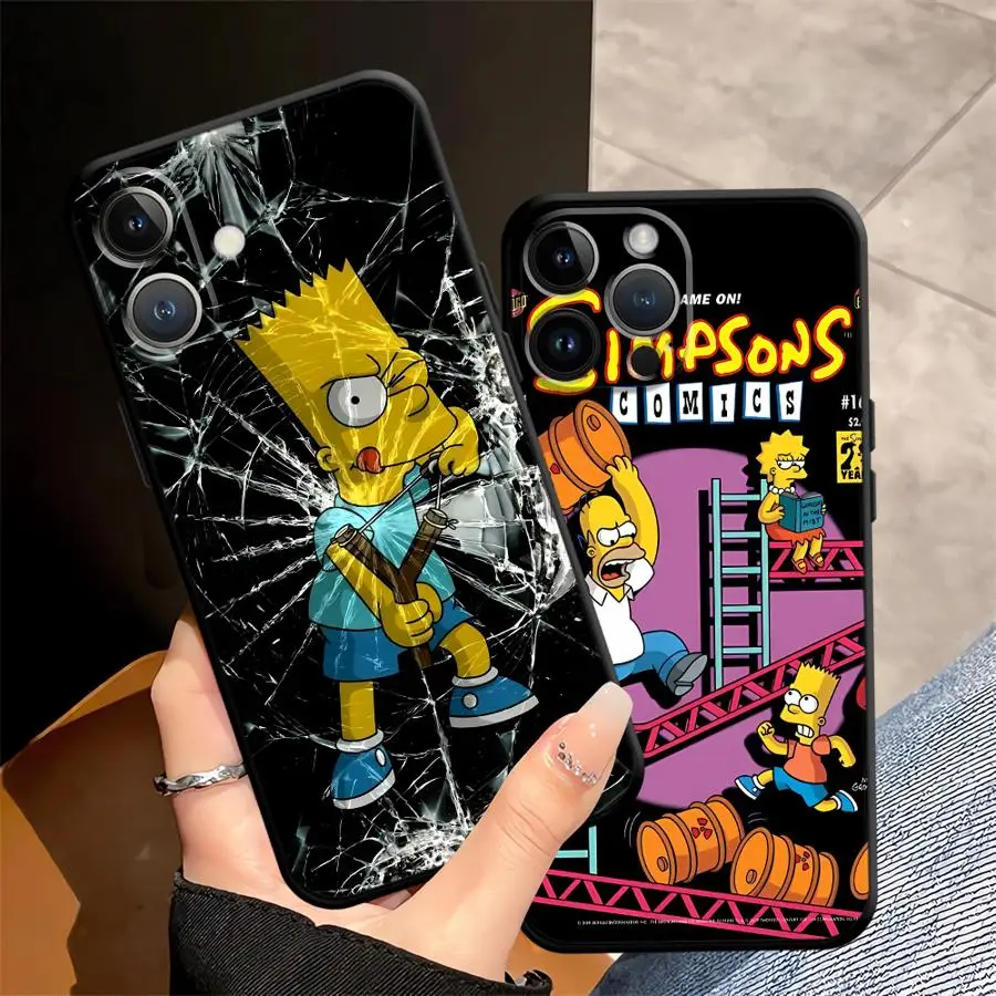 Funda de teléfono para iPhone 13 Mini 12 14 17Air SE 7 8 17 16 Pro Max 11 X XS XR 15 Plus Fun S-simpsons