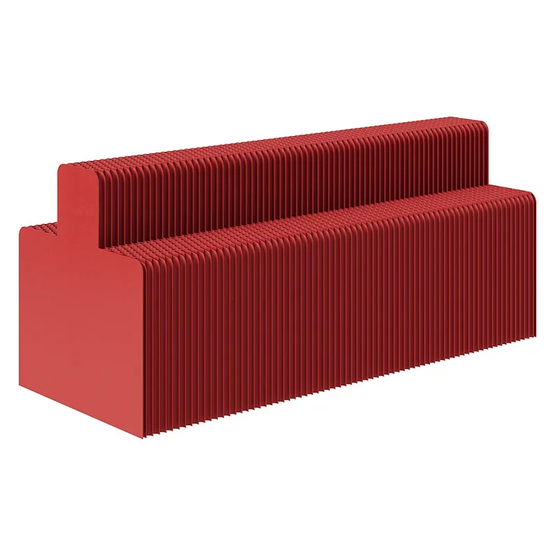 Long bridge display rack, red shelf, exhibition display stand, office display rack, shelf folding showcase