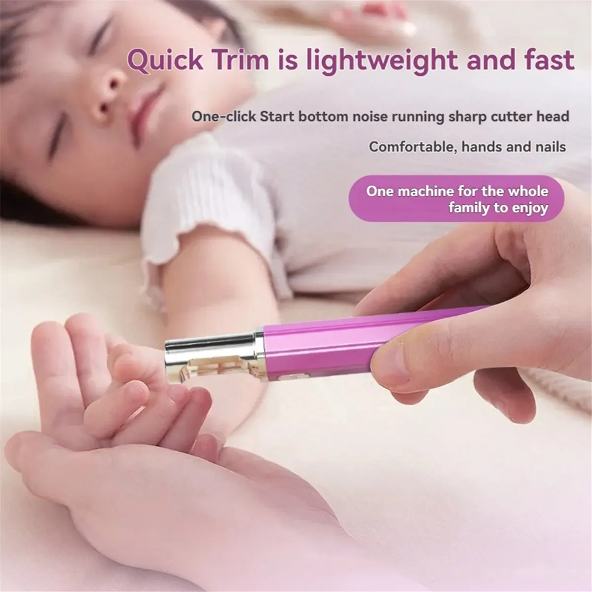 Electric Nail Clippers Sharpener USB Rechargeable Safe for Babies to Adults Ideal Gift White-ABLM view 5