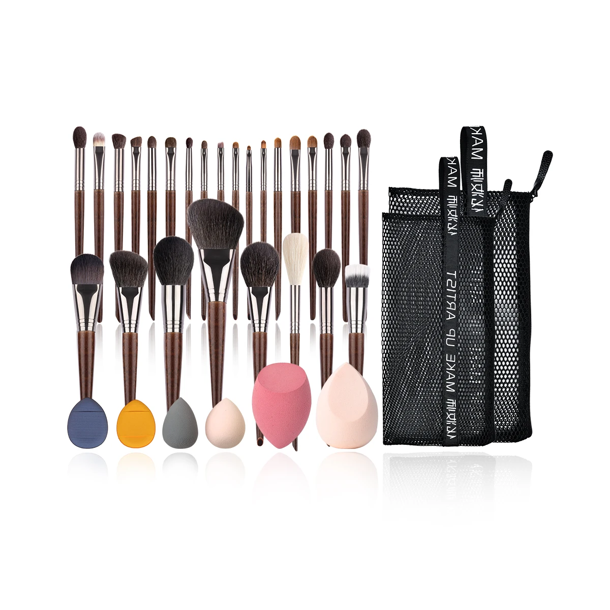 OVW Makeup Brush Set 26pcs Natural Goat Hair Foundation Powder Contour Brush Synthetic Blending Eyeshadow Liner Highlight