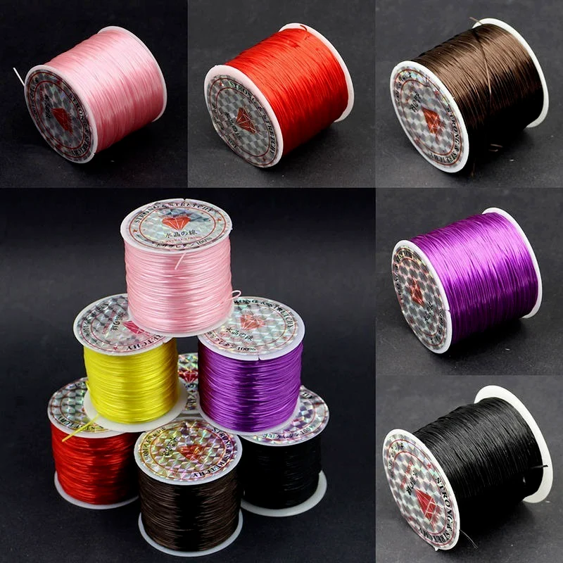10M kolorowy mocny elastyczny kryształowy sznurek do koralików 1mm do bransoletek rozciągliwa nić naszyjnik sznurkowy DIY tworzenia biżuterii sznury