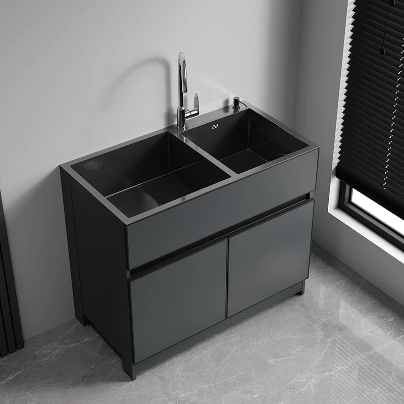 stainless steel sink cabinet balcony laundry cabinet bathroom cabinet home kitchen dish basin honeycomb aluminum sink laundry po