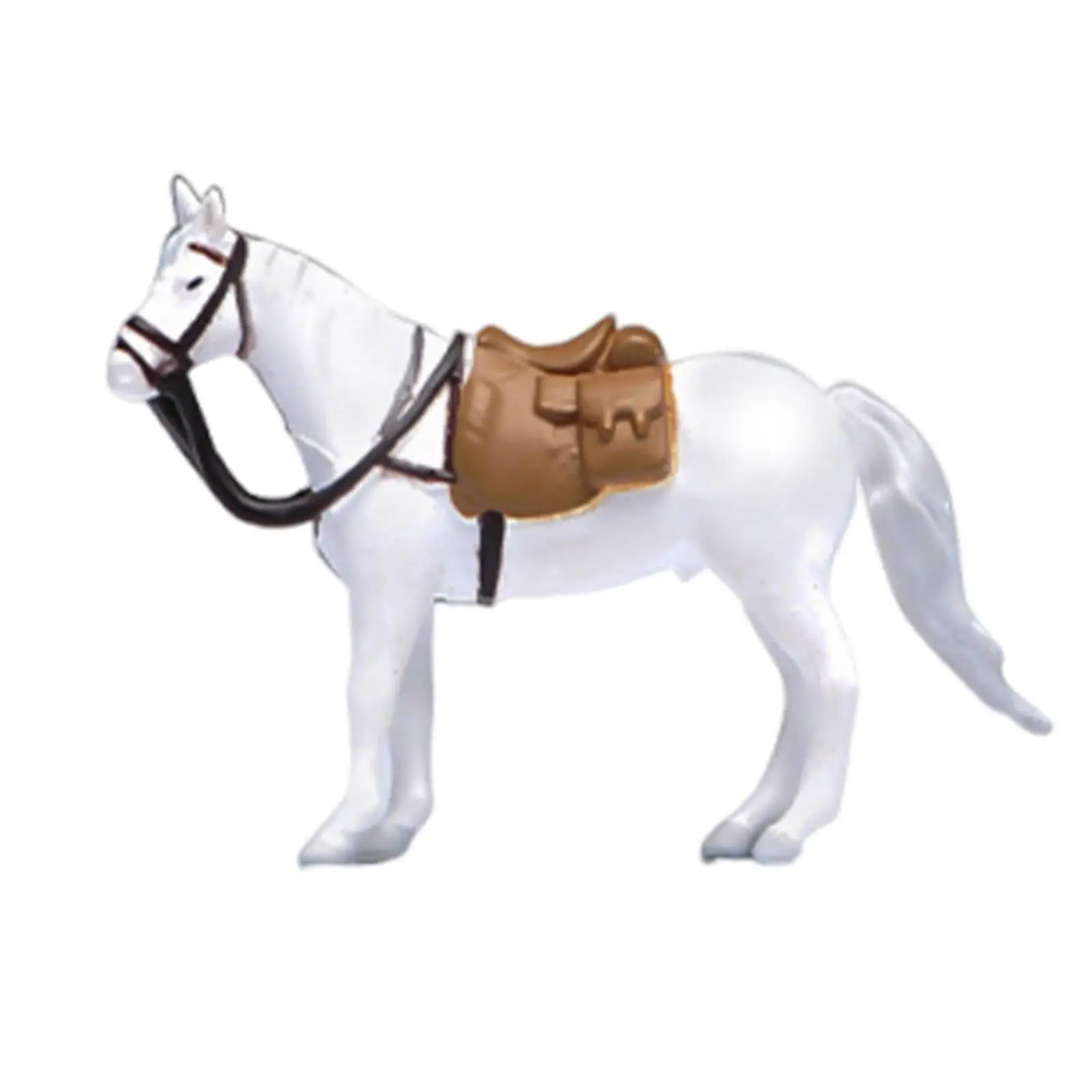 Hand-painted miniature horse figure in 1:64 scale with saddle design